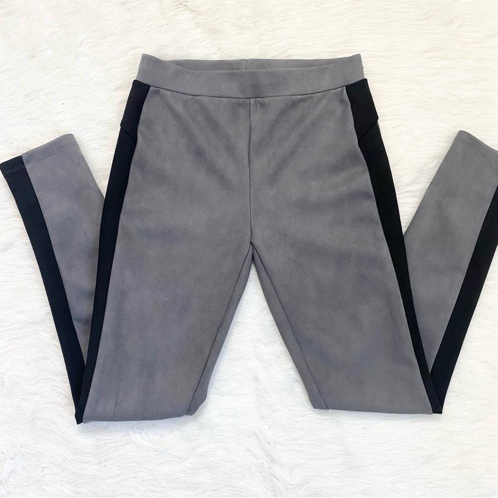 BEBE Gray Suede Legging Pants